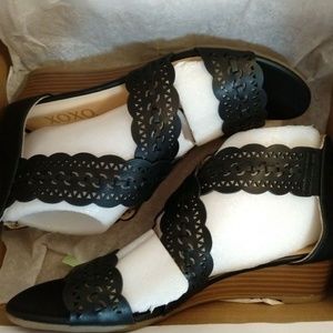 Xoxo Women's Ambridge Wedge Sandal Black Size 7